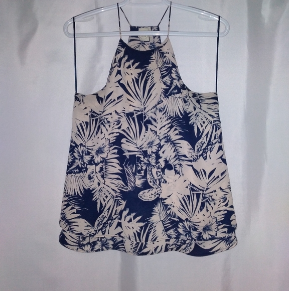 🎁 Gorgeous Paper Crane Double Layered Halter Tank Top - Picture 1 of 10